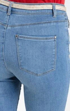 Corsaire En Jean Avec Détail Zip Poches -Haute couture k corsaire en jean avec detail zip poches affinites BLEU CIEL d2 60