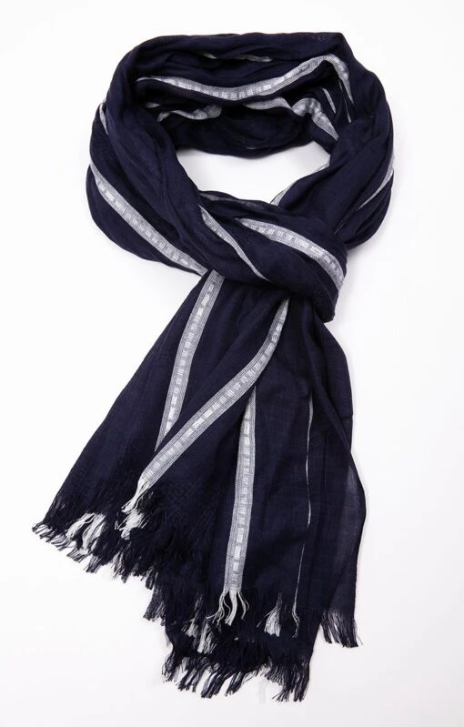 ÉCHARPE Fine Tissée Motif Géométrique
