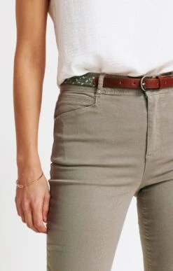 Pantalon Corsaire Avec Ceinture -Haute couture k jump avec ceinture affinites KAKI CLAIR d1 104