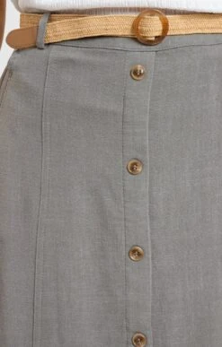 Jupe Avec Ceinture -Haute couture k jupe avec ceinture affinites KAKI CLAIR d1 104