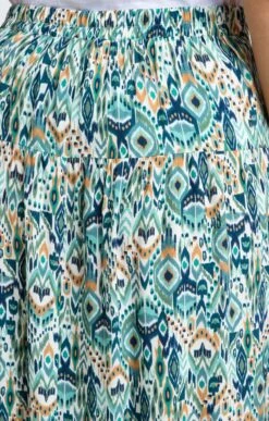 Jupe Imprimée Avec Dos élastiqué -Haute couture k jupe imprimee longue avec dos elastique armand thiery femme EMERAUDE d2 143