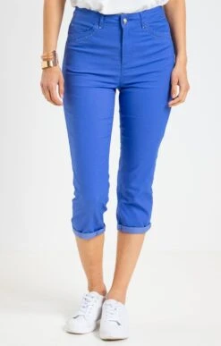 Pantacourt Avec Jeu De Surpiqures -Haute couture k pantacourt avec jeu de surpiqures affinites BLEU DUR o 46