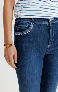 Pantacourt Bootcut En Jean Stone -Haute couture k pantacourt bootcut en jean stone affinites BLEU d1 45