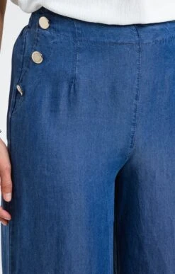 Pantacourt En Tencel Denim -Haute couture k pantacourt en tencel denim armand thiery femme BLEU d1 45