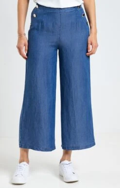 Pantacourt En Tencel Denim -Haute couture k pantacourt en tencel denim armand thiery femme BLEU o 45