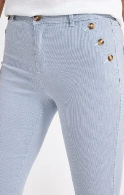 Pantacourt Rayures Blanc Et Ciel -Haute couture k pantacourt rayures blanc et ciel affinites BLEU CIEL d1 60