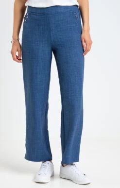 Pantacourt Uni Fluide Large -Haute couture k pantacourt uni fluide large armand thiery femme BLEU o 45