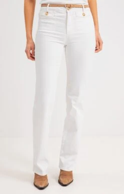 Pantalon Bootcut écru Avec Ceinture 7 Pantalon Bootcut écru Avec Ceinture -Haute couture k pantalon bootcut ecru avec ceinture armand thiery femme ECRU o 68