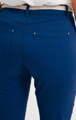 Pantalon Chino Droit Avec Ceinture -Haute couture k pantalon chino droit avec ceinture armand thiery femme INDIGO d2 93