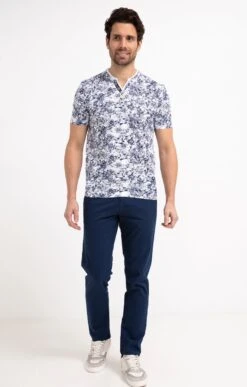 Pantalon Chino Imprimé Night -Haute couture k pantalon chino imprime night at company BLEU DUR o 46