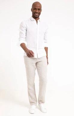 Pantalon Chino Linen -Haute couture k pantalon chino linen attitude ECRU o 68