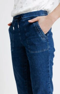 Pantalon En Jean Effet Jogging -Haute couture k pantalon en jean effet jogging affinites BLEU d1 45