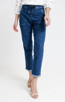 Pantalon En Jean Effet Jogging -Haute couture k pantalon en jean effet jogging affinites BLEU o 45