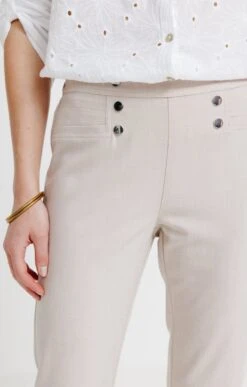 Pantalon Fluide Avec Ceinture -Haute couture k pantalon fluide avec ceinture affinites BEIGE d1 44