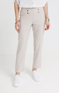 Pantalon Fluide Avec Ceinture -Haute couture k pantalon fluide avec ceinture affinites BEIGE o 44