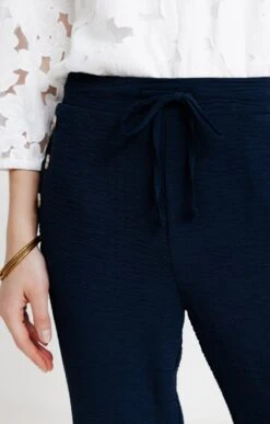 Pantalon Fluide Avec Détail Pont 8 Pantalon Fluide Avec Détail Pont -Haute couture k pantalon fluide avec detail pont affinites MARINE d1 2