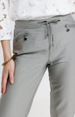 Pantalon Fluide Avec Zip 7 Pantalon Fluide Avec Zip -Haute couture k pantalon fluide avec zip affinites KAKI CLAIR d1 104