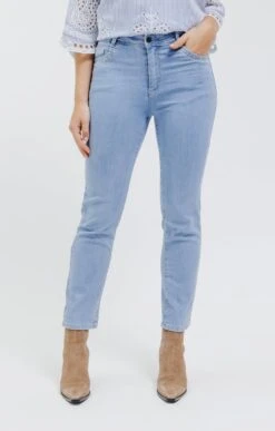 Pantalon Jean Bleach Avec Clous -Haute couture k pantalon jean bleach avec clous affinites BLEU CIEL o 60