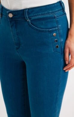 Pantalon Jean Slim Avec Boutons 8 Pantalon Jean Slim Avec Boutons -Haute couture k pantalon jean slim avec boutons armand thiery femme BLEU d1 45