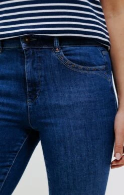 Pantalon Jean Stone Avec Jeu De Clous -Haute couture k pantalon jean stone avec jeu de clous affinites BLEU d1 45