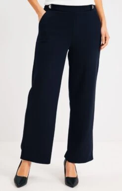Pantalon Large Avec Boutons Officier -Haute couture k pantalon large avec boutons officier armand thiery femme MARINE o 2