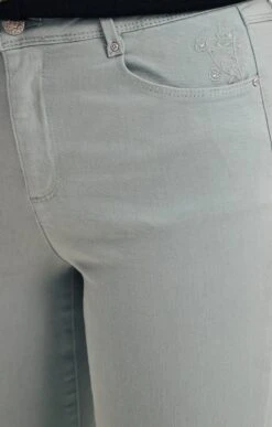 Pantalon Slim Avec Jeu Broderie Poches -Haute couture k pantalon slim avec jeu broderie poches armand thiery femme VERT NIL d2 69