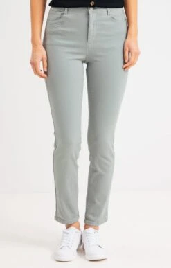 Pantalon Slim Avec Jeu Broderie Poches -Haute couture k pantalon slim avec jeu broderie poches armand thiery femme VERT NIL o 69