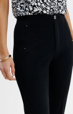 Pantalon Ville Slim Noir 7 Pantalon Ville Slim Noir -Haute couture k pantalon ville slim noir armand thiery femme NOIR d1 14