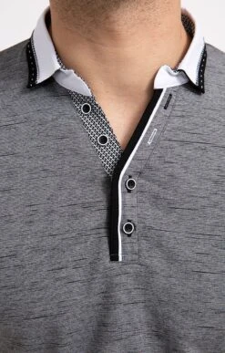 Polo Manches Courtes Grey -Haute couture k polo manches courtes grey at company ANTHRACITE d 24