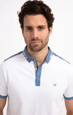 Polo Manches Courtes Jean -Haute couture k polo manches courtes jean at company BLANC o 48