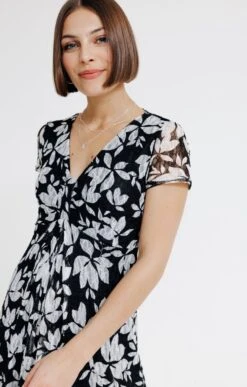 Robe En Dentelle Imprimée -Haute couture k robe en dentelle imprimee affinites NOIR d1 14