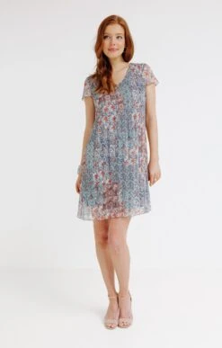 Robe Imprimée Plissée -Haute couture k robe imprimee plissee affinites KAKI CLAIR o 104