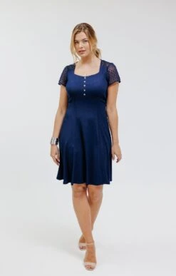 Robe Maille Bi-matière -Haute couture k robe maille bi matiere affinites MARINE o 2