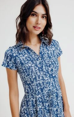 Robe Maille évasée -Haute couture k robe maille evasee affinites INDIGO d1 93