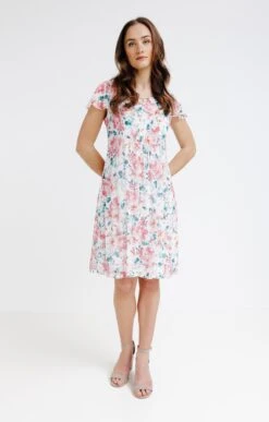 Robe Plissée Imprimée Avec Bijou Col -Haute couture k robe plissee imprimee avec bijou col affinites ECRU o 68