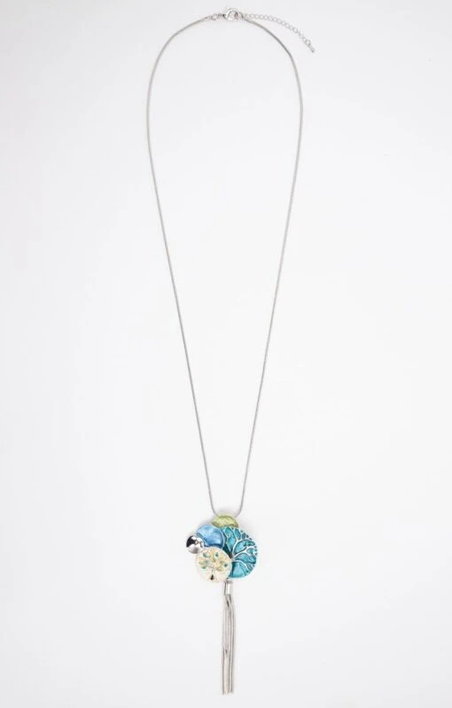 SAUTOIR PENDENTIF ARGENT 5 RONDS