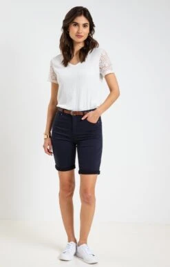 Short En Coton Avec Ceinture