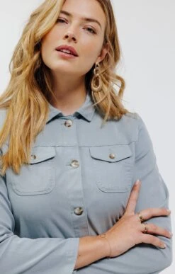 Surchemise En Coton Et Tencel -Haute couture k surchemise en coton et tencel affinites VERT NIL d1 69