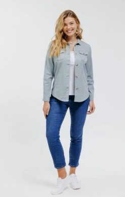 Surchemise En Coton Et Tencel -Haute couture k surchemise en coton et tencel affinites VERT NIL o 69