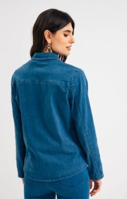 Surchemise En Jean Double Stone 5 Surchemise En Jean Double Stone -Haute couture k surchemise en jean double stone armand thiery femme BLEU back 45