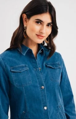 Surchemise En Jean Double Stone 7 Surchemise En Jean Double Stone -Haute couture k surchemise en jean double stone armand thiery femme BLEU d1 45