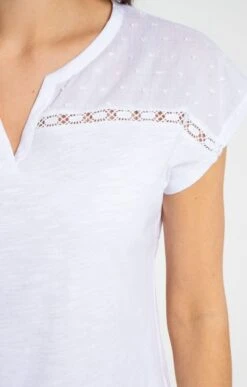 Tee-shirt Uni Plumetis -Haute couture k tee shirt affinites BLANC d2 48