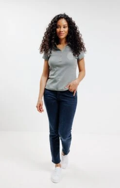 Tee-shirt Col Chemise Manches Courtes 6 Tee-shirt Col Chemise Manches Courtes -Haute couture k tee shirt col chemise manches courtes affinites TILLEUL o 229