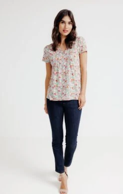 Tee-shirt Col Mao Avec Plis 6 Tee-shirt Col Mao Avec Plis -Haute couture k tee shirt col mao avec plis affinites VERT NIL o 69