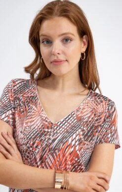 TEE-SHIRT COL V 8 TEE-SHIRT COL V -Haute couture k tee shirt col v affinites KAKI CLAIR d1 104