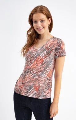 TEE-SHIRT COL V 9 TEE-SHIRT COL V -Haute couture k tee shirt col v affinites KAKI CLAIR d2 104