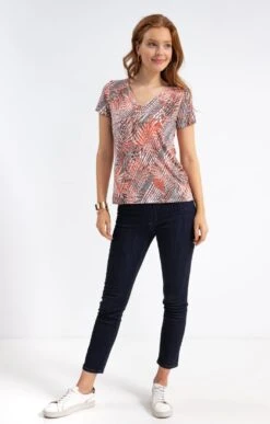 TEE-SHIRT COL V 7 TEE-SHIRT COL V -Haute couture k tee shirt col v affinites KAKI CLAIR o 104