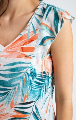 Tee-shirt Col V Avec Volants -Haute couture k tee shirt col v avec volants armand thiery femme BLANC d2 48