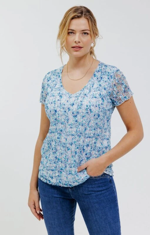 Tee-shirt En Dentelle Plissé