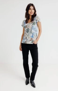 Tee-shirt Imprimé Manches Courtes 6 Tee-shirt Imprimé Manches Courtes -Haute couture k tee shirt imprime manches courtes affinites BEIGE o 44